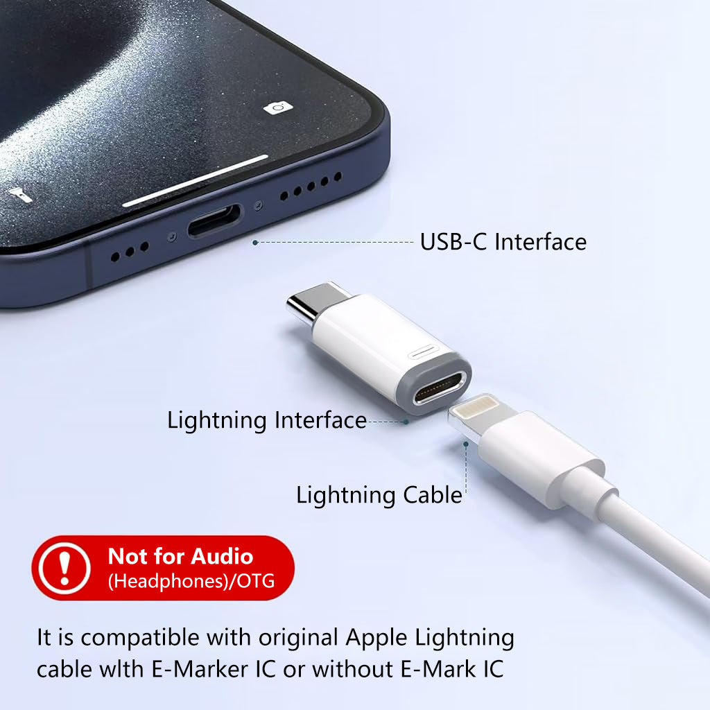 Verilux® 2Pcs Light-ning to USB C Adapter for iPhone 15/16 Alloy Metal Light-ning to USB C Adapter Light-ning Female to USB C Male Adapter Support Fast Charging & Data Transfer, Plug and Go Verilux® 2Pcs Light-ning to USB C Adapter for iPhone 15/16 Alloy Metal Light-ning to USB C Adapter Light-ning Female to USB C Male Adapter Support Fast Charging & Data Transfer, Plug and Go